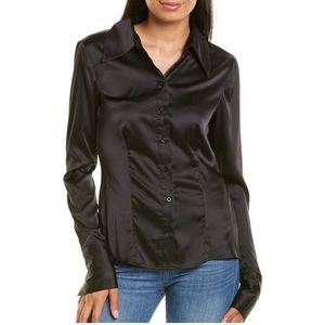 Black Satin Button Down WeWoreWhat